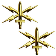 Army Officer Branch of Service Collar Device: Cyber Warfare - 22k gold plated