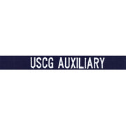 Coast Guard Auxiliary Name Tape: USCG Auxiliary white embroidered on blue Ripstop