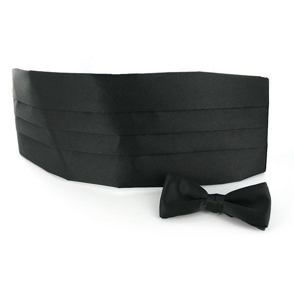 Army Cummerbund and Bow Tie Set - black