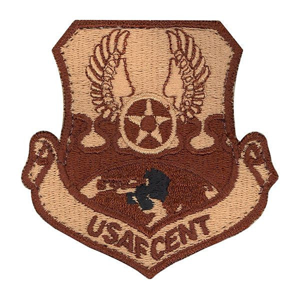 Air Force Patch: Air Force Central: USAFCENT - desert with hook closure (NON-RETURNABLE)