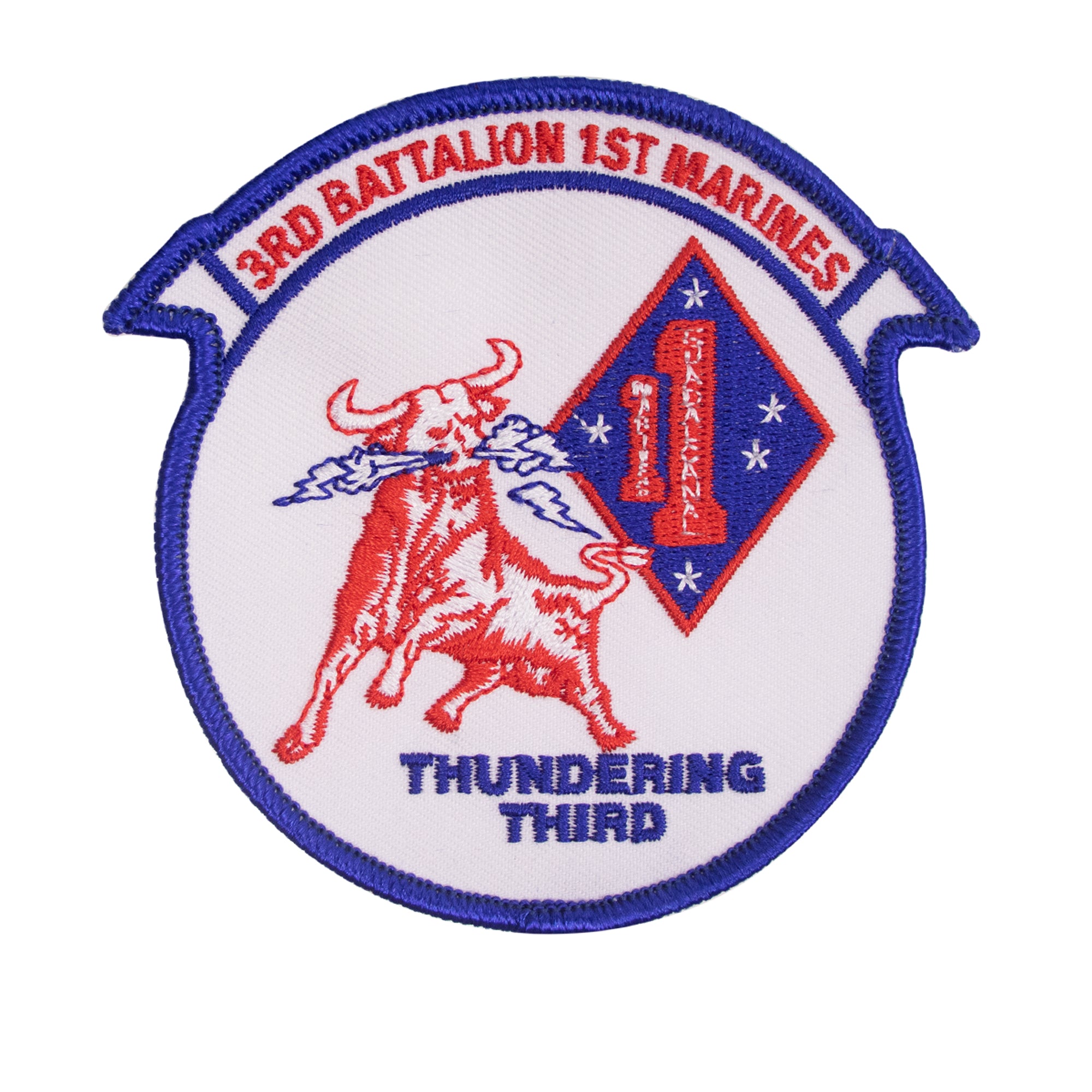 Marine Corps Patch: 3rd Battalion 1st Marines "Thundering Third" - color