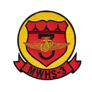 Marine Corps Patch: MWHS-3  - color with hook closure
