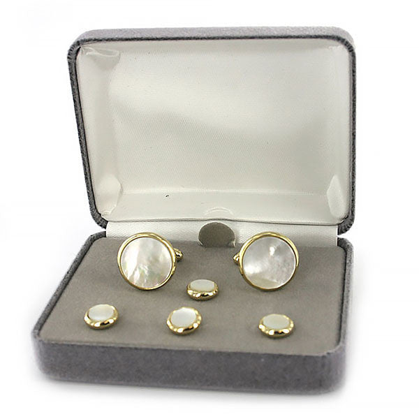 mother of pearl dress shirt studs Navy Cuff Links and Shirt Studs: Genuine Mother of Pearl