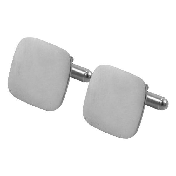 Cuff Links: Plain Satin Silver - pair