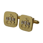 Navy Cuff Links: E7 Chief Petty Officer - gold