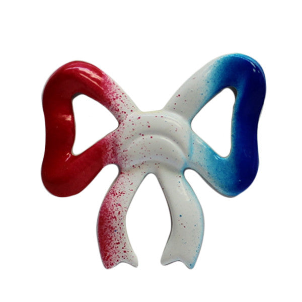 Lapel Pin: Small Bow in Red White and Blue
