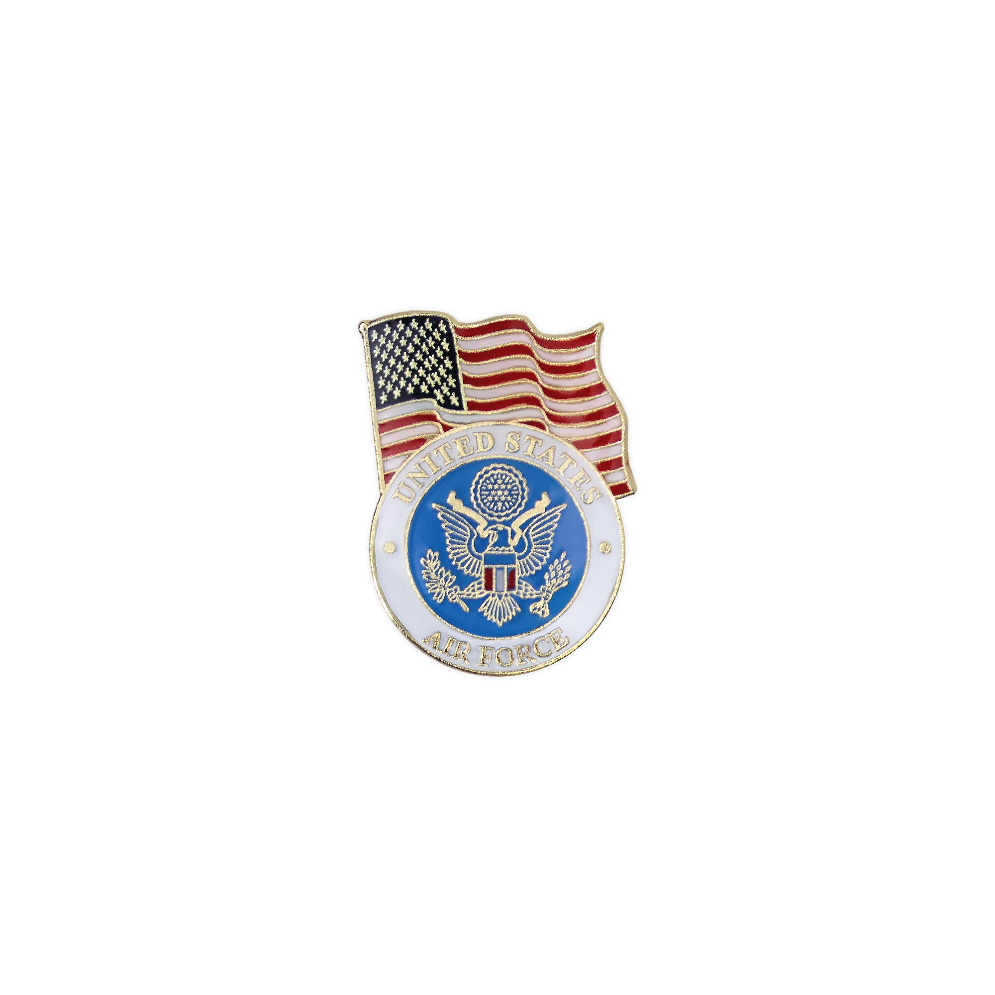 Air Force Lapel Pin: United States Flag with Air Force Emblem