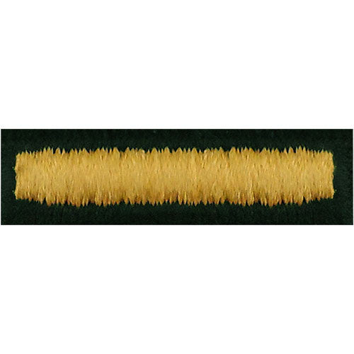 Army Embroidered Bar: Overseas - embroidered gold on green, male (NON-RETURNABLE/NON-REFUNDABLE)