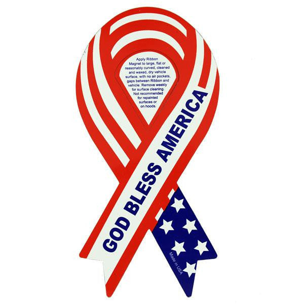 God Bless The USA Red, White, And Blue Ribbon Magnet