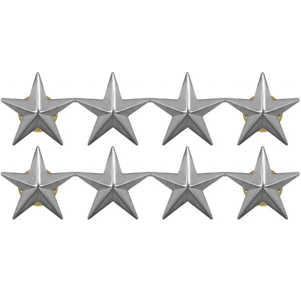 Officer Stars: nickel plated 1"