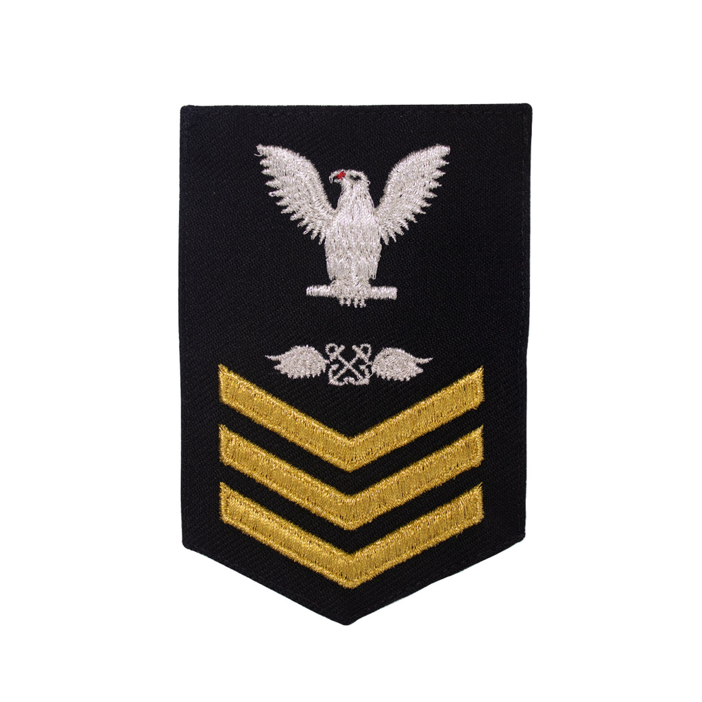 Navy E6 FEMALE Rating Badge: Aviation Boatswain's Mate - New Serge for Jumper