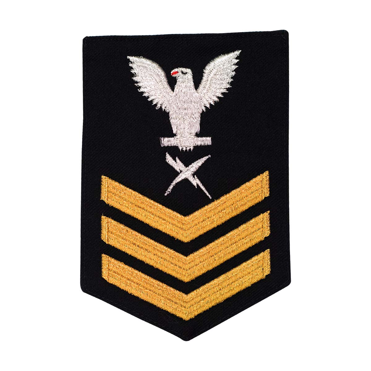 Navy E6 FEMALE Rating Badge: Cryptologic Tech - Seaworthy Gold New Serge for Jumper
