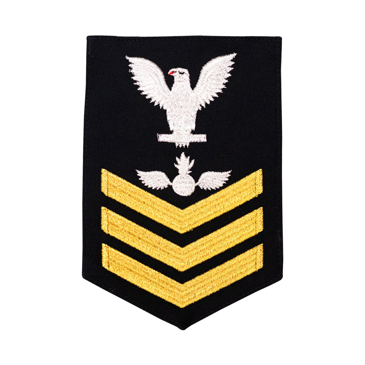 Navy E6 MALE Rating Badge: Aviation Ordnanceman - blue