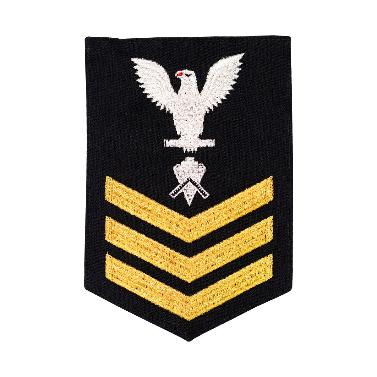 Navy E6 MALE Rating Badge: Builder - blue