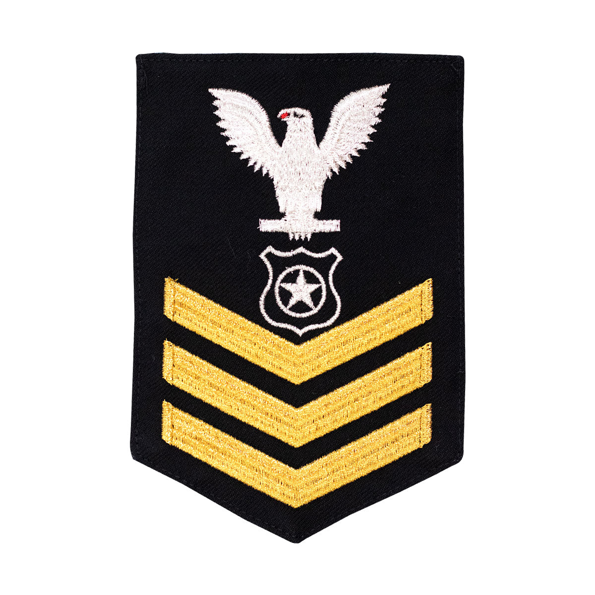 Navy E6 MALE Rating Badge: Master At Arms - blue