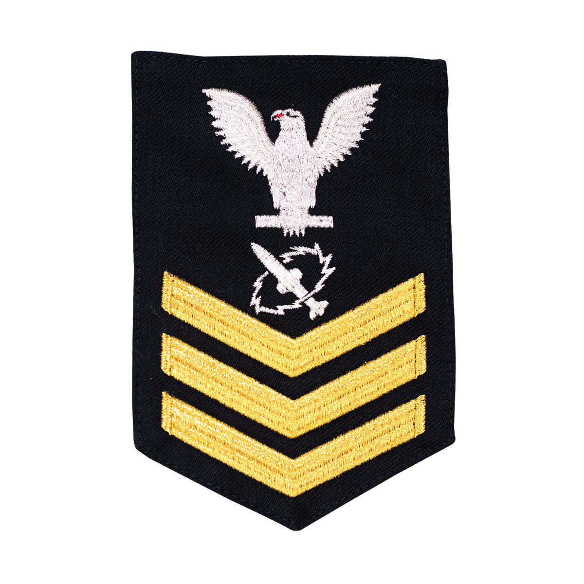 Navy E6 MALE Rating Badge: Missile Technician - blue