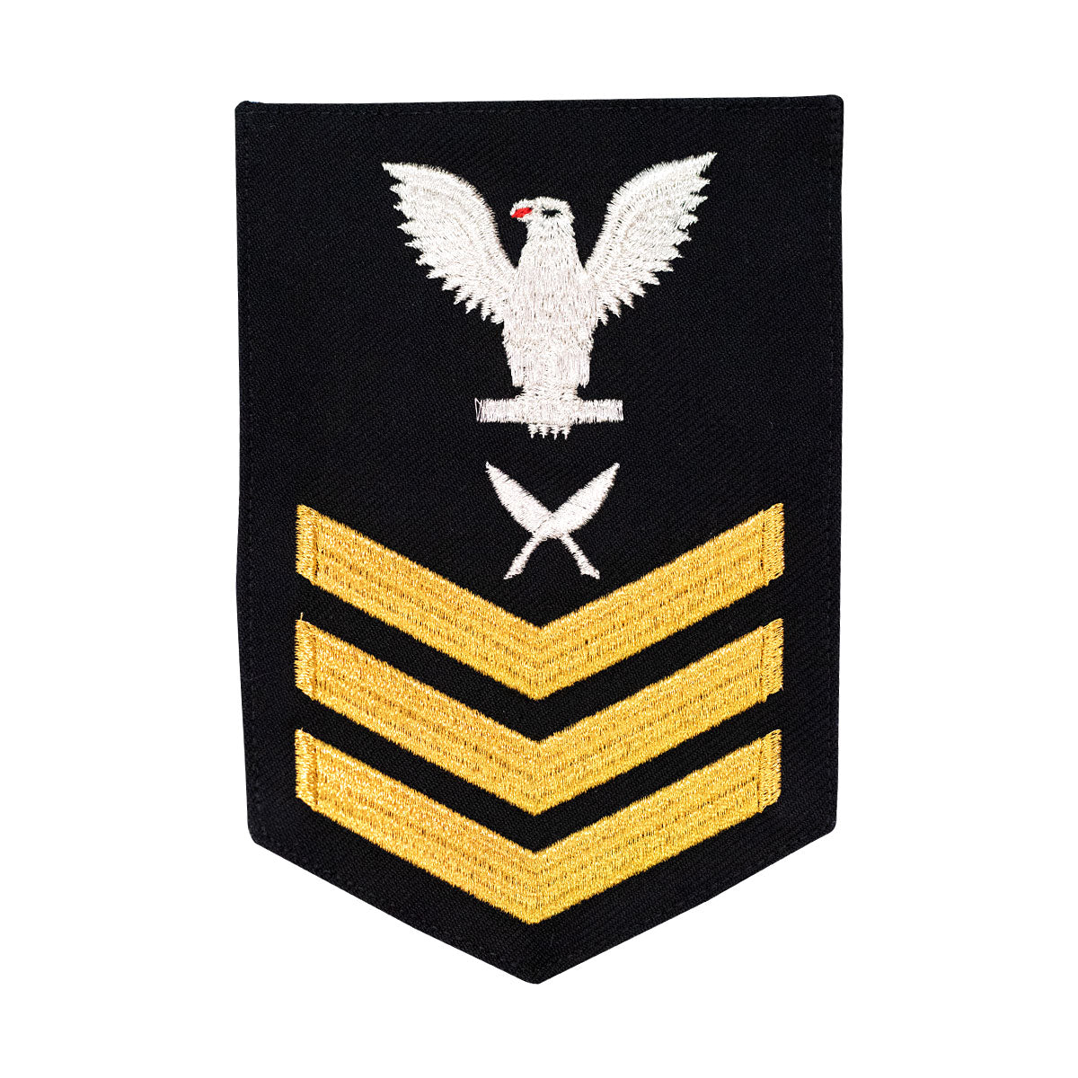 Navy E6 MALE Rating Badge: Yeoman - blue