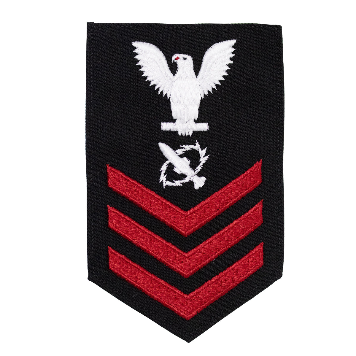 Navy E6 MALE Rating Badge: Missile Technician - blue