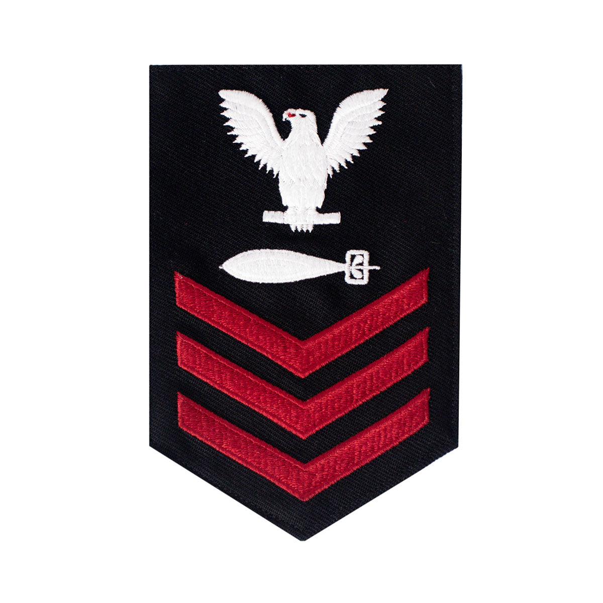 Navy E6 MALE Rating Badge: Torpedoman - blue