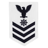 Navy E6 MALE Rating Badge: Quartermaster - white