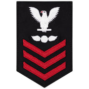 Navy E6 FEMALE Rating Badge: Aviation Electricians Mate - New Serge for Jumper