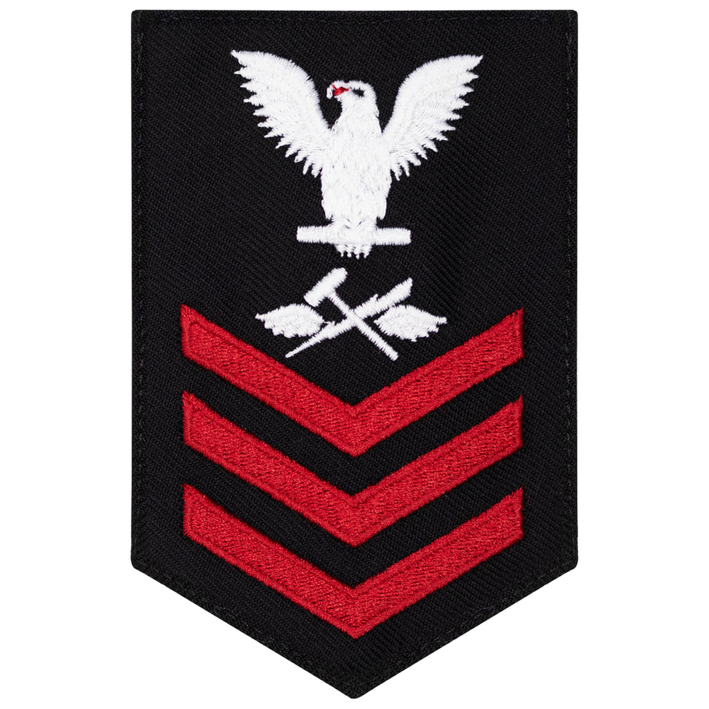 Navy E6 FEMALE Rating Badge: Aviation Support Equipment Tech - New Serge for Jumper