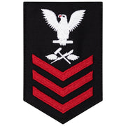 Navy E6 FEMALE Rating Badge: Aviation Support Equipment Tech - New Serge for Jumper