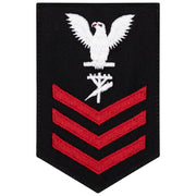 Navy E6 FEMALE Rating Badge: Construction Electrician - New Serge for Jumper