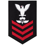 Navy E6 FEMALE Rating Badge: Aircrew Survival Equipmentman - New Serge for Jumper
