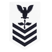 Navy E6 FEMALE Rating Badge: Aviation Machinists Mate - white