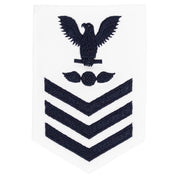 Navy E6 FEMALE Rating Badge: Aviation Electricians Mate - white