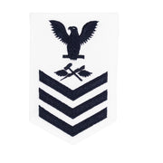 Navy E6 FEMALE Rating Badge: Aviation Supply Equipment Technician - white