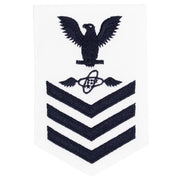 Navy E6 FEMALE Rating Badge: Aviation Electronics Technician - white