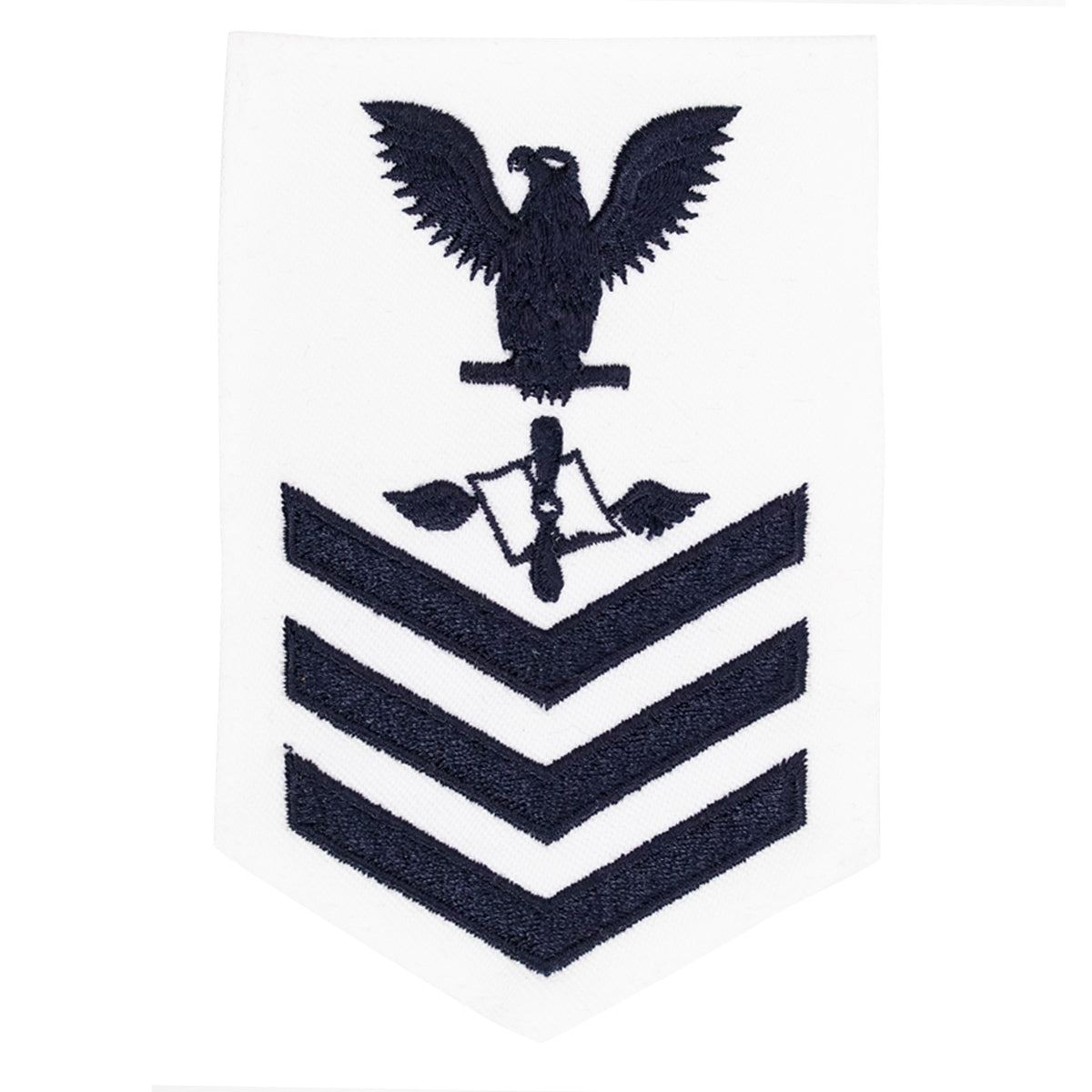 Navy E6 FEMALE Rating Badge: Aviation Maintenance Administration - white