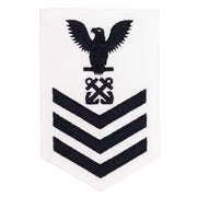 Navy E6 FEMALE Rating Badge: Boatswains Mate - white