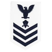 Navy E6 FEMALE Rating Badge: Builder - white