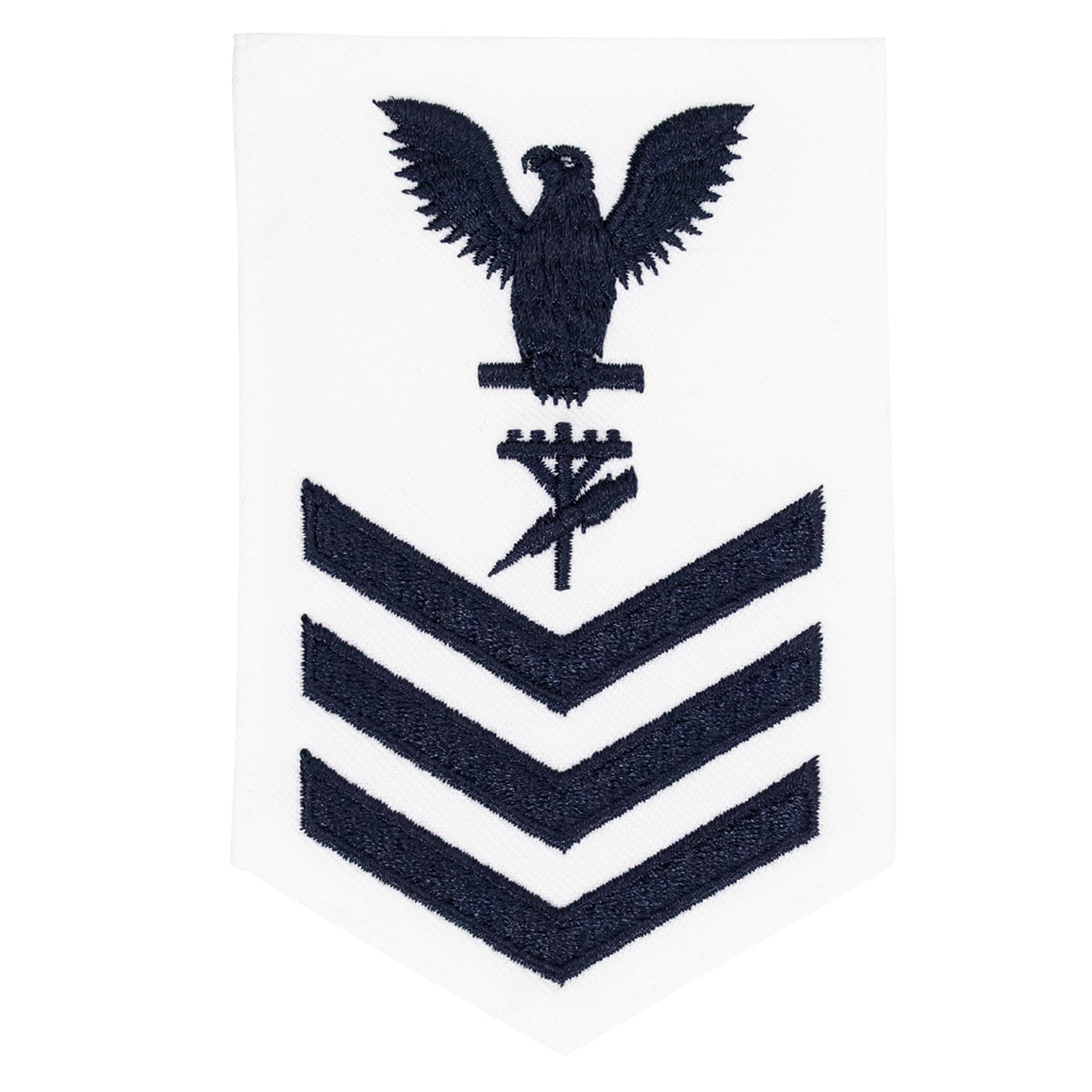 Navy E6 FEMALE Rating Badge: Construction Electrician - white