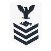 Navy E6 FEMALE Rating Badge: Construction Mechanic - white