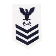 Navy E6 FEMALE Rating Badge: Damage Controlman - white