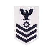 Navy E6 FEMALE Rating Badge: Engineman - white