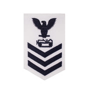 Navy E6 FEMALE Rating Badge: Equipment Operator - white