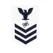 Navy E6 FEMALE Rating Badge: Electronics Technician - white