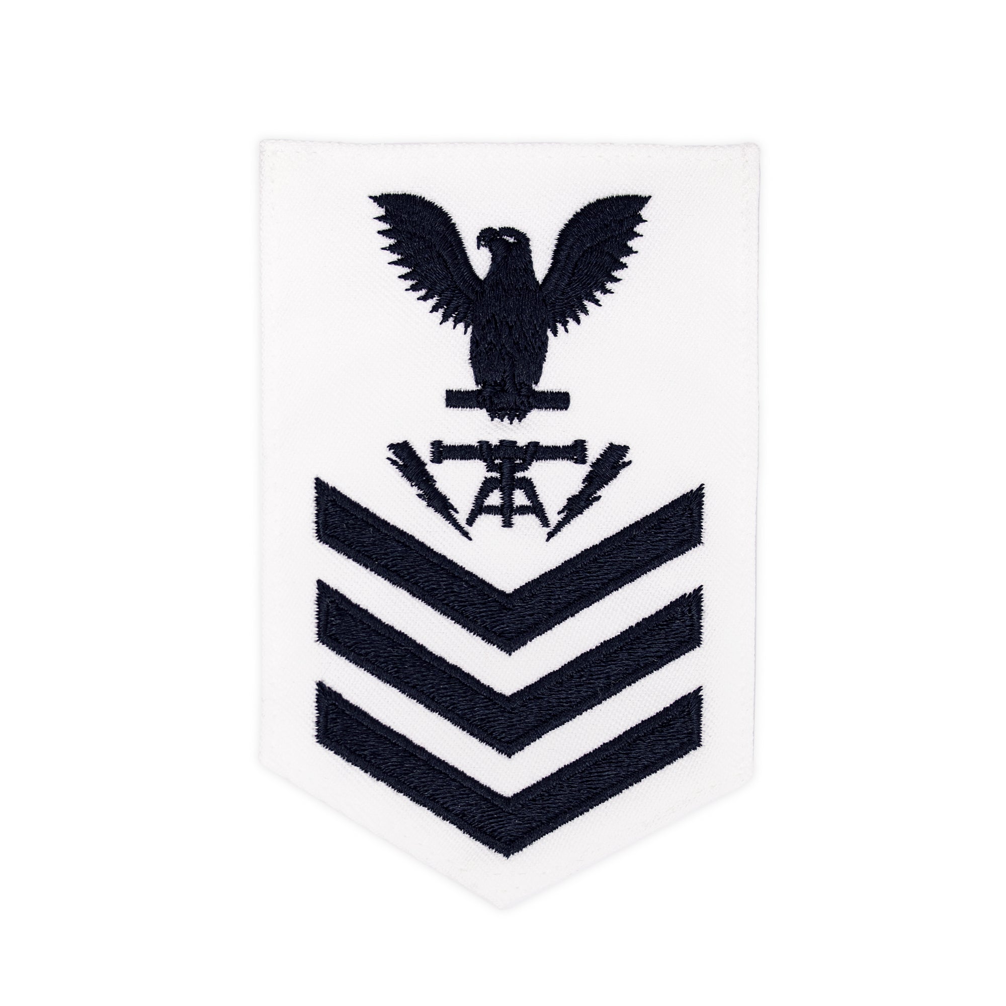 Navy E6 FEMALE Rating Badge: Fire Controlman - white