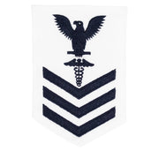 Navy E6 FEMALE Rating Badge: Hospital Corpsman - white