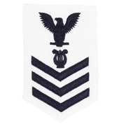 Navy E6 FEMALE Rating Badge: Musician - white