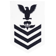 Navy E6 FEMALE Rating Badge: Aircrew Survival Equipmentman- white