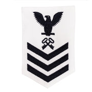 Navy E6 FEMALE Rating Badge: Logistics Specialist - white