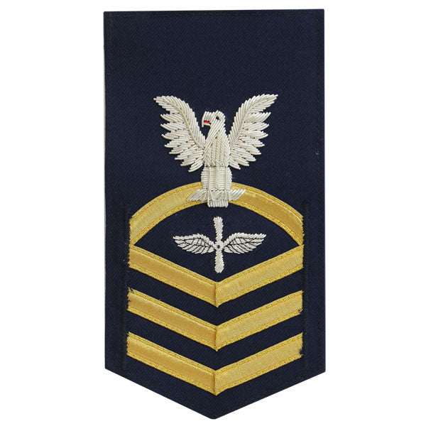 Coast Guard E7 Rating Badge: Aviation Maintenance Technician - blue