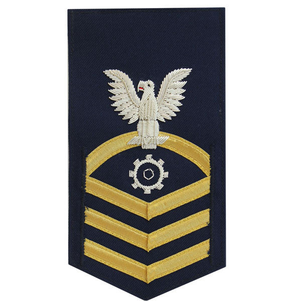 Coast Guard E7 Male Rating Badge: Machinery Technician - blue
