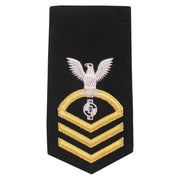 Navy E7 FEMALE Rating Badge: EA Engineering Aide- seaworthy gold on blue